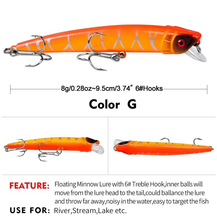 LureBolt Long Casting Deep Diving Minnow Lure - High Visibility Hard Bait for Bass and Walleye - Image 8