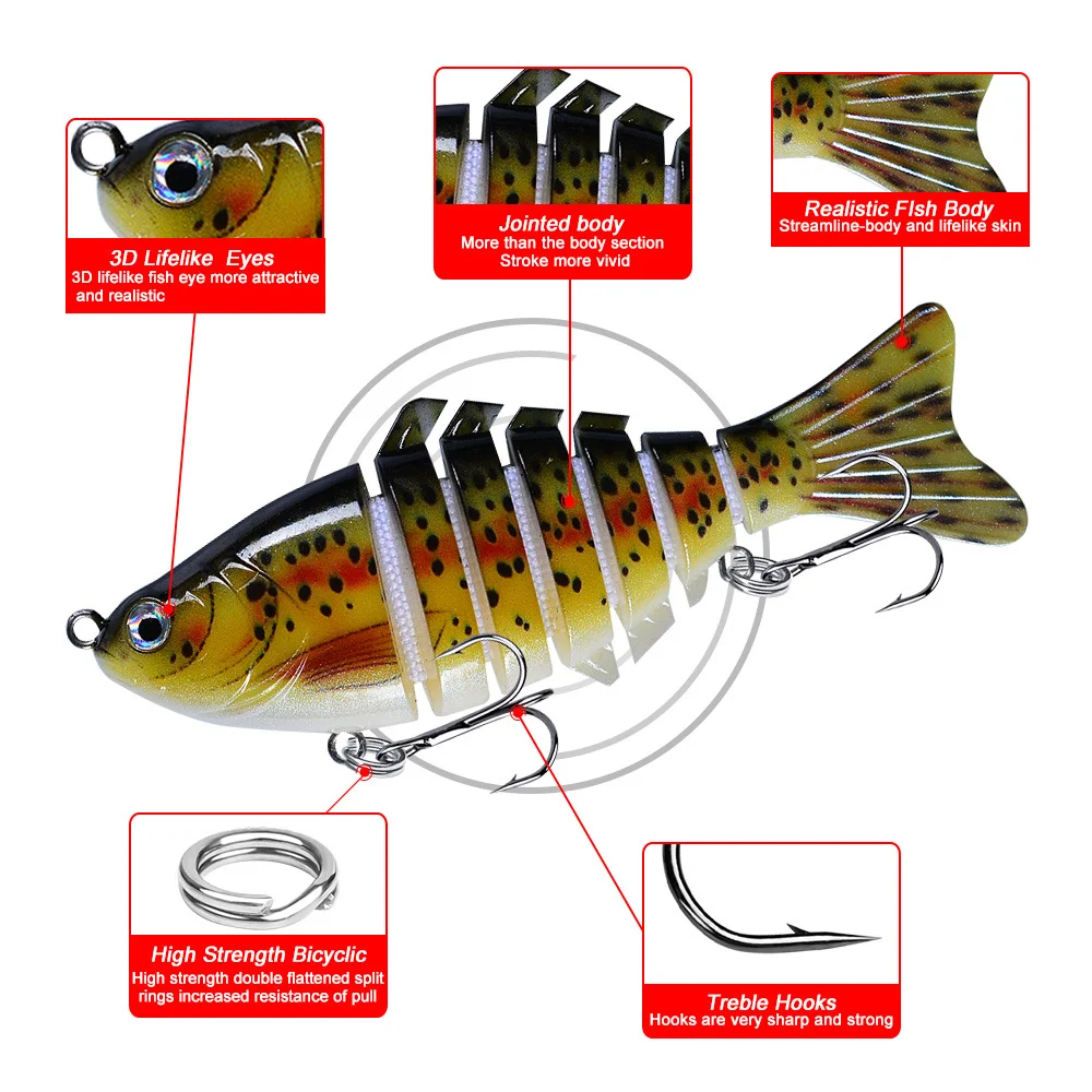Exploded view diagram of fishing lure construction and components