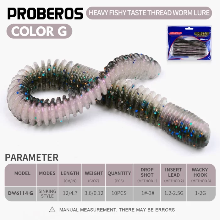 Colored Soft Worm Fishing Lures for Freshwater Fishing | 10pcs - Image 8