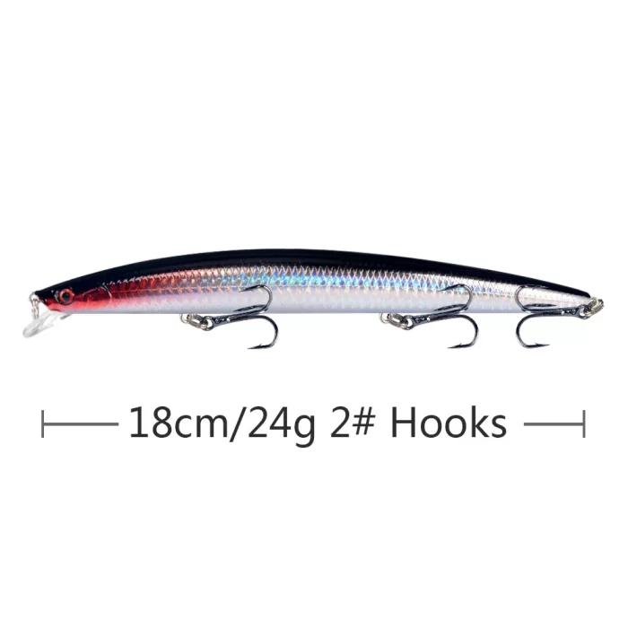 Long Slender Hard Fishing Lure in Multiple Colors | Triple Hook Design for Accurate Casting - Image 8