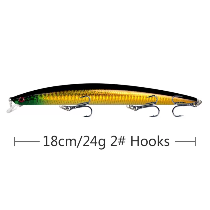 Long Body Multi-Color Reflective Fishing Lure | High-Visibility Hard Bait for Aggressive Strikes - Image 4