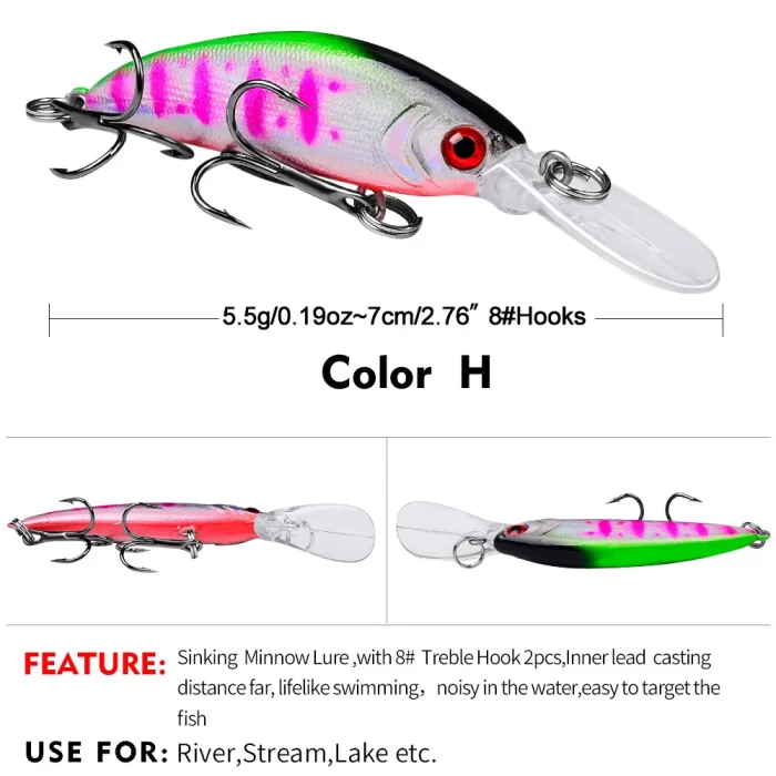 LureBolt Deep Diving Crankbaits - Long Lip Fishing Lures for Bass and Salmon - Image 9