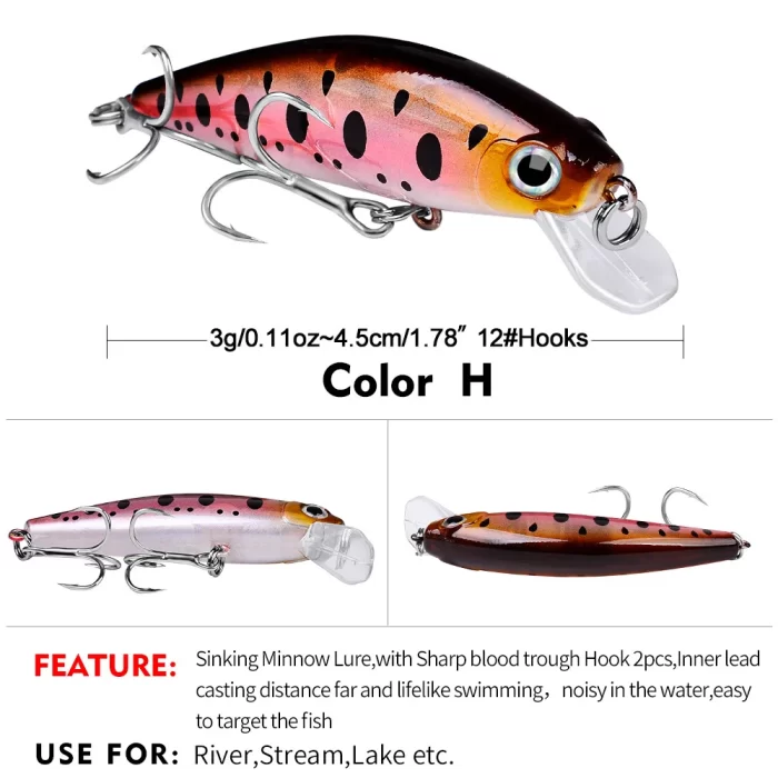 LureBolt Short Lip Crankbait - Mid Shallow Diving Laser Fishing Lures for Bass and Trout - Image 9