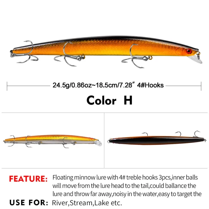 LureBolt Long Minnow Lure Ultra Long Casting Slim Hard Bait for Freshwater and Saltwater Big Fish - Image 9
