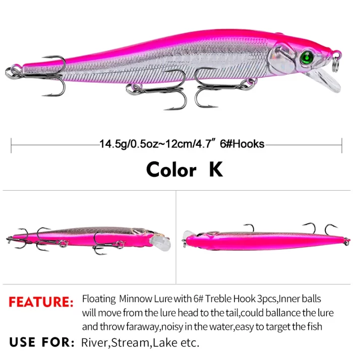 LureBolt Hard Bait Minnow Lure Lifelike Long Casting Diving Bait for Saltwater and Freshwater - Image 9