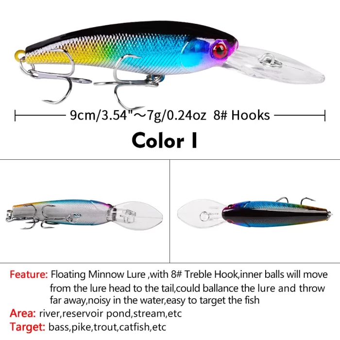 LureBolt Deep Diving Minnow Lure Hard Shell Lifelike Fishing Bait for Deep Water Lure Fishing - Image 9