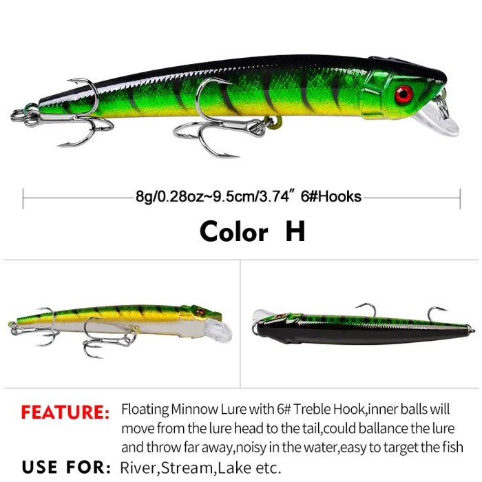 LureBolt Long Casting Deep Diving Minnow Lure - High Visibility Hard Bait for Bass and Walleye - Image 9