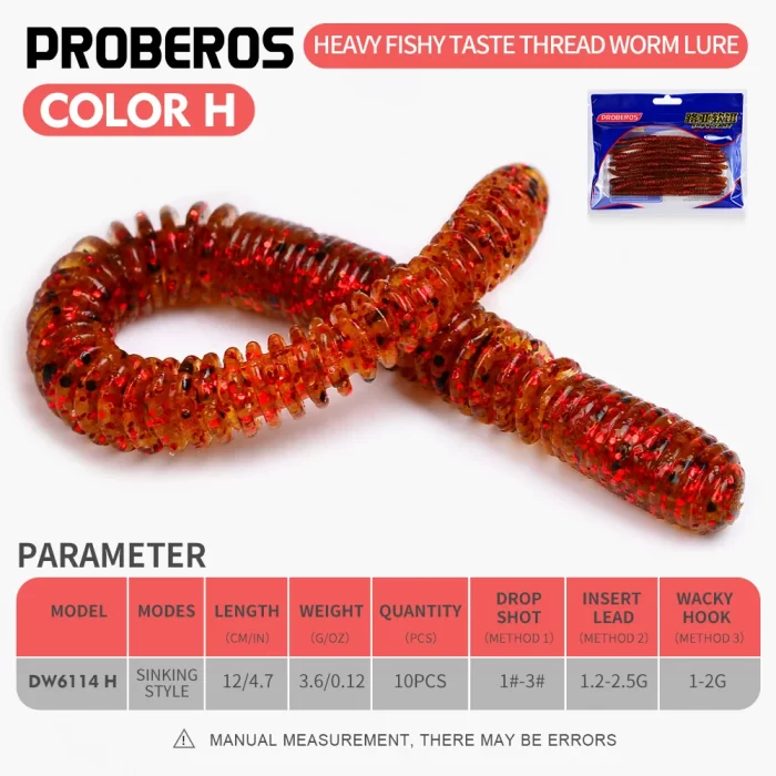 Colored Soft Worm Fishing Lures for Freshwater Fishing | 10pcs - Image 9