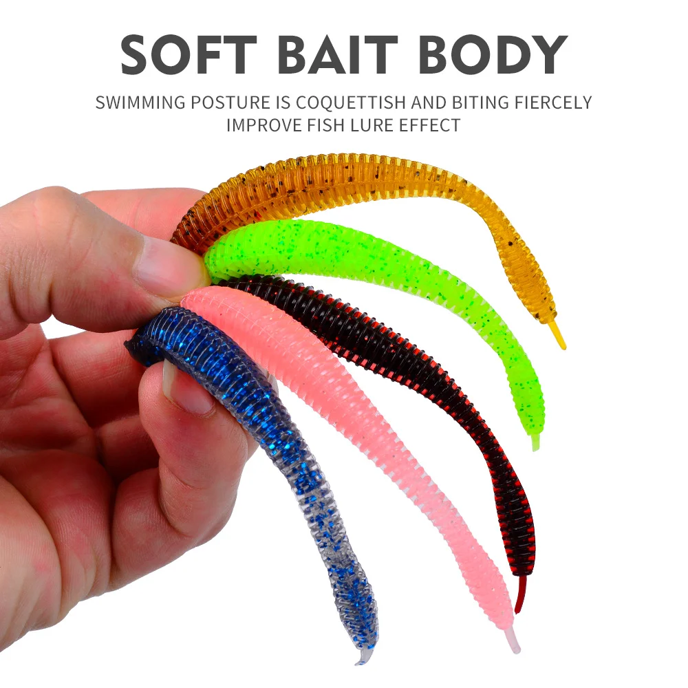 Detailed view of the soft bait body, emphasizing its ribbed design.