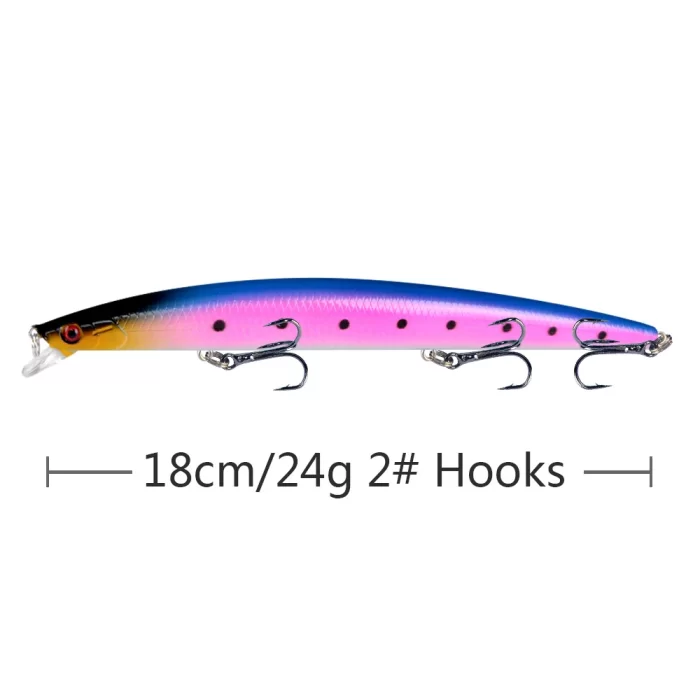 Long Body Multi-Color Reflective Fishing Lure | High-Visibility Hard Bait for Aggressive Strikes - Image 5