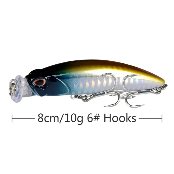 Short Fat Reflective Fishing Lure | Dual Treble Hooks & High-Visibility Colors - Image 9