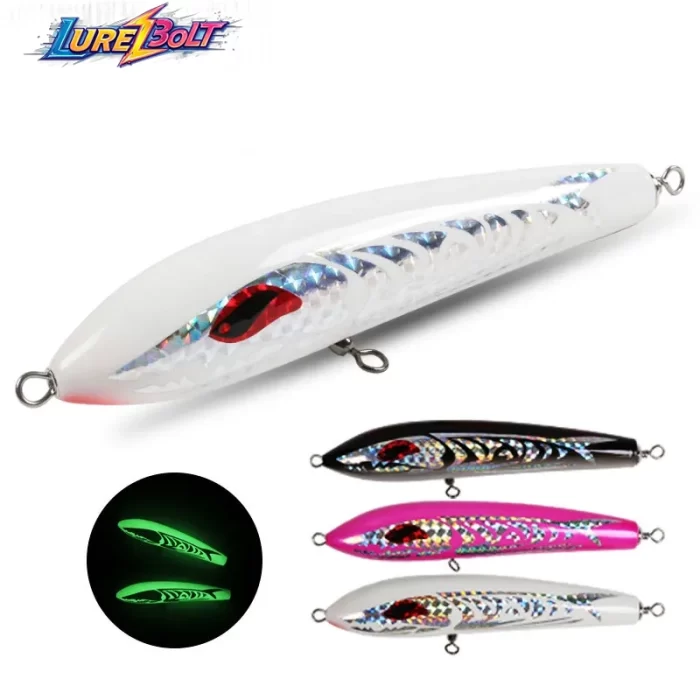 Glow in the Dark Fish-Shaped Saltwater Fishing Lure with Reflective Design for Deep Sea Fishing