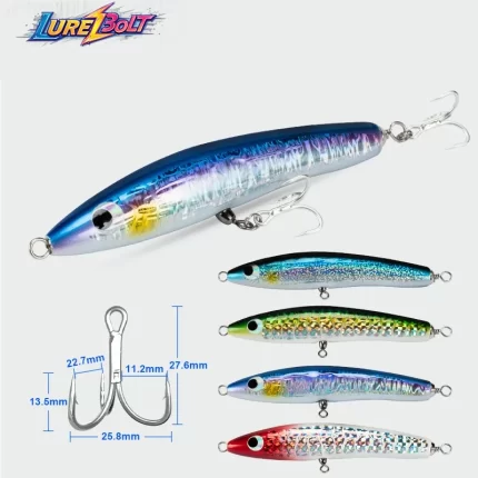 Long Casting Treble Hook Fish Scale Hard Lure for Saltwater Fishing