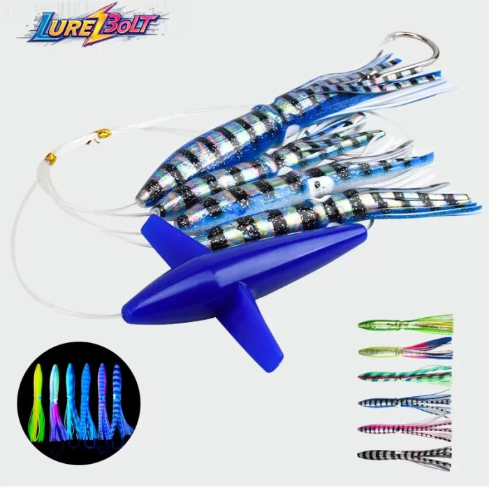 Airplane Trolling Squid Skirt Lure Set for Tuna Saltwater Fishing