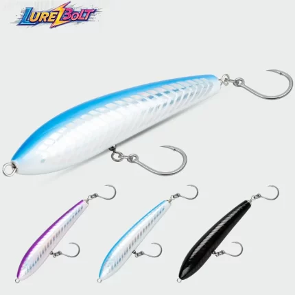 Handmade Solid Wood Minnow Lure with Dual Hooks | High Buoyancy Sea Fishing Bait