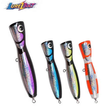 Wooden Big Popper Lure for Deep Sea – Splash Action for GT & Tuna Fishing