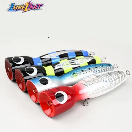 Oversized Wooden Popper Lure – Long Cast Splashing Action for GT & Tuna