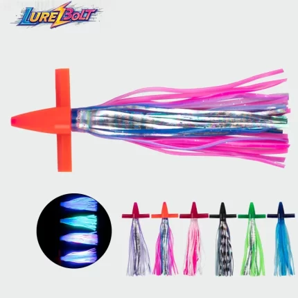 Rotating Luminous Squid Skirt Lure – Offshore Trolling Lure for Marlin & Tuna