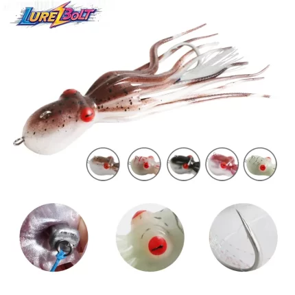 Bioluminescent Soft Squid Lure with Hook for Saltwater Fishing