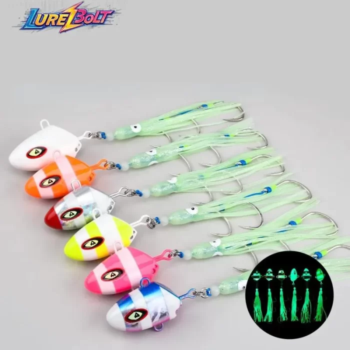 Colorful Metal Slow Jig Lures for Saltwater Fishing with Reflective Finish