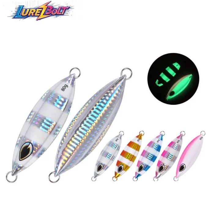 Glow Stripe Metal Jigging Lure｜Slow Pitch Jig for Deep Sea & Saltwater Fishing