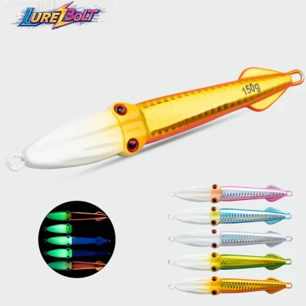 Glow Squid Metal Jig Sea Fishing Lure | Realistic Design & Strong Attraction