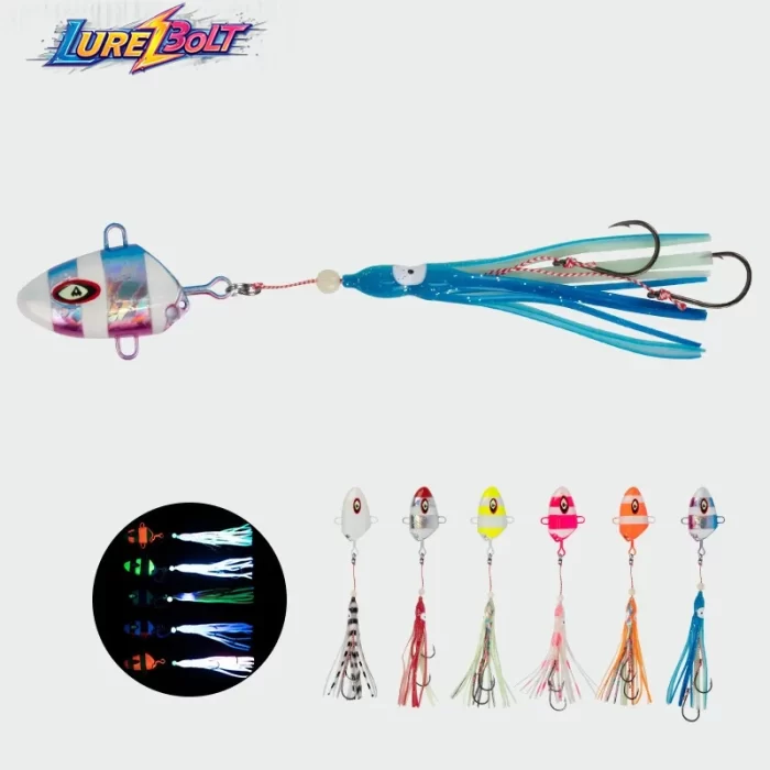 High-Visibility Glow in the Dark Squid Metal Jig – Best Choice for Deep Sea Night Fishing