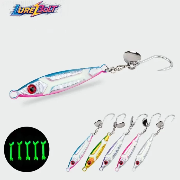 Glow Blade Metal Jig VIB Lure – Micro Jig Spinner Bait for Light Game Fishing