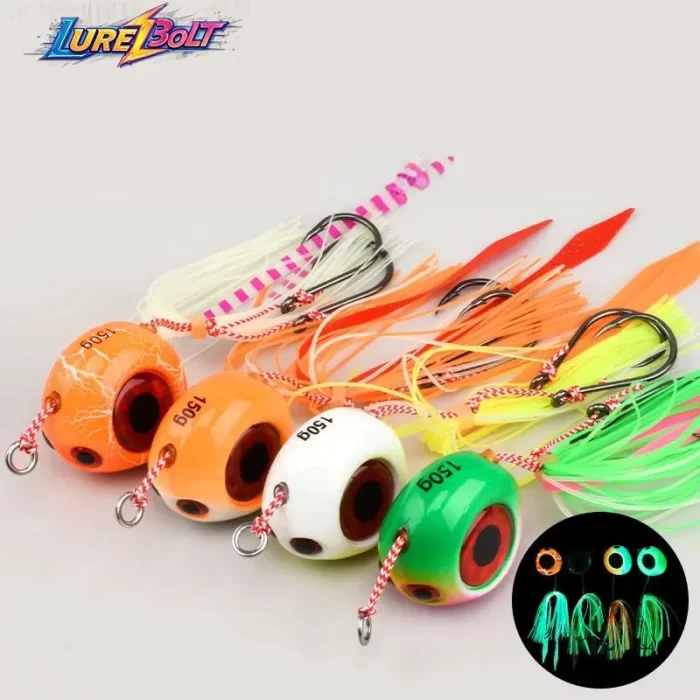 Glow Octopus Head Tai Rubber Jig – Snapper Fishing Lure for Saltwater Boat Game