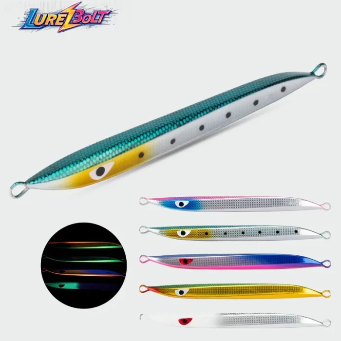 Luminous Fish Scale Metal Jig Slow Pitch Lure for Deep Sea Fishing