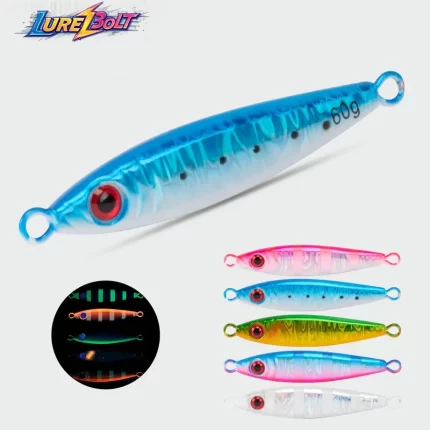 Glow in the Dark Metal Jig Lure for Saltwater Fishing - Multi-color