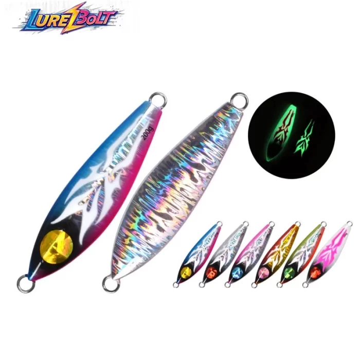 Glow Pattern Metal Jig Lure for Deep Sea Slow Pitch Jigging