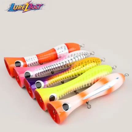 Colorful Popper Saltwater Fishing Lures Set for Long Casting & Big Game Fishing