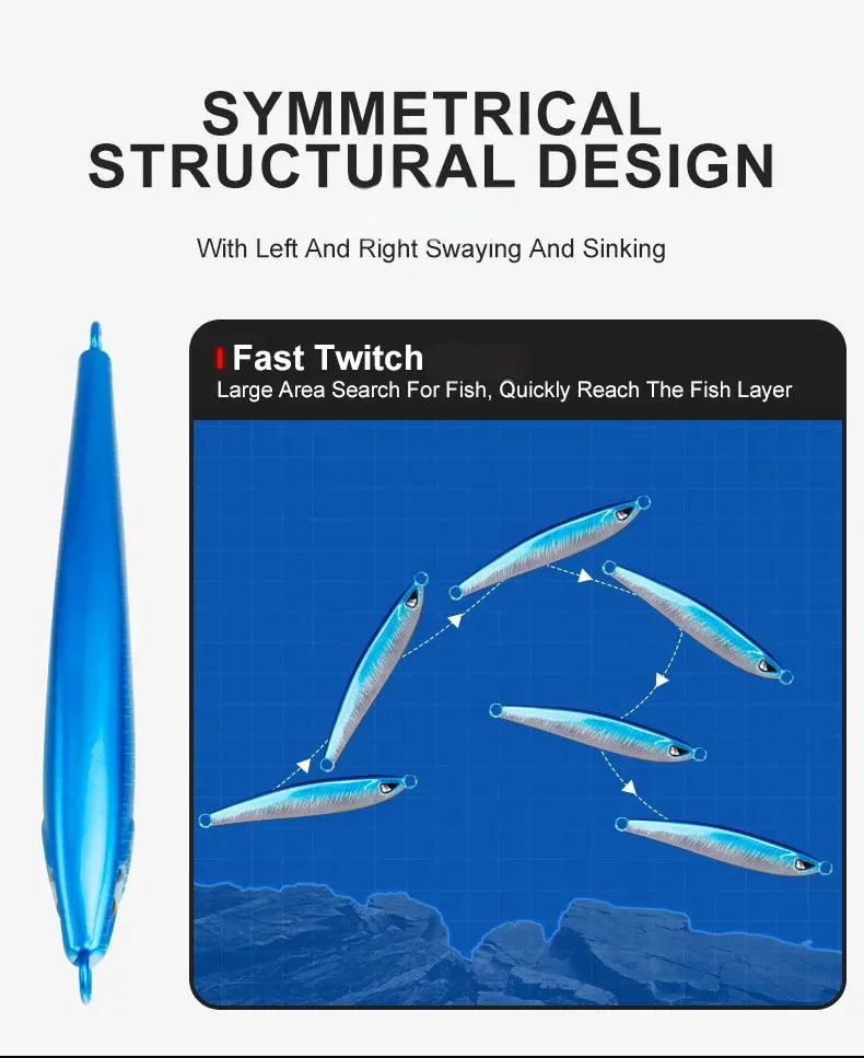 Multi-angle light reflection effect of the JIG81, simulating fish prey.