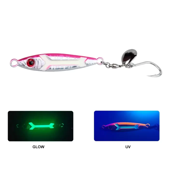 Glow Blade Metal Jig VIB Lure – Micro Jig Spinner Bait for Light Game Fishing - Image 10