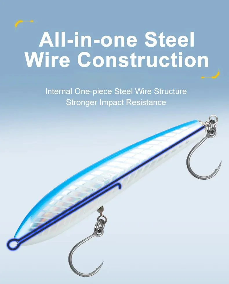 Detailed look at hook and body construction features