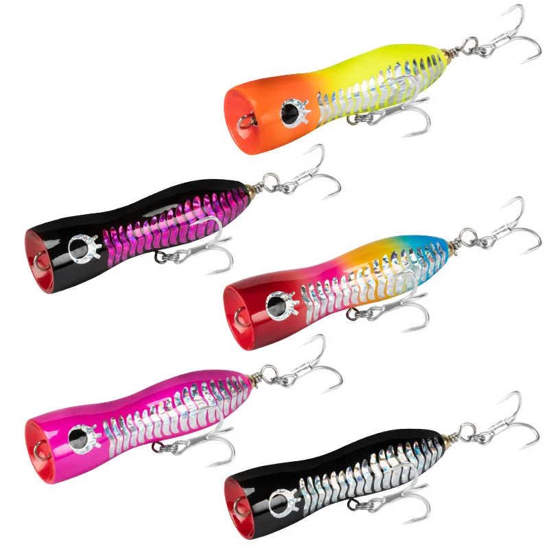 Color options for the WD125 Wooden Fishing Popper, showing the vibrant finish of each color.