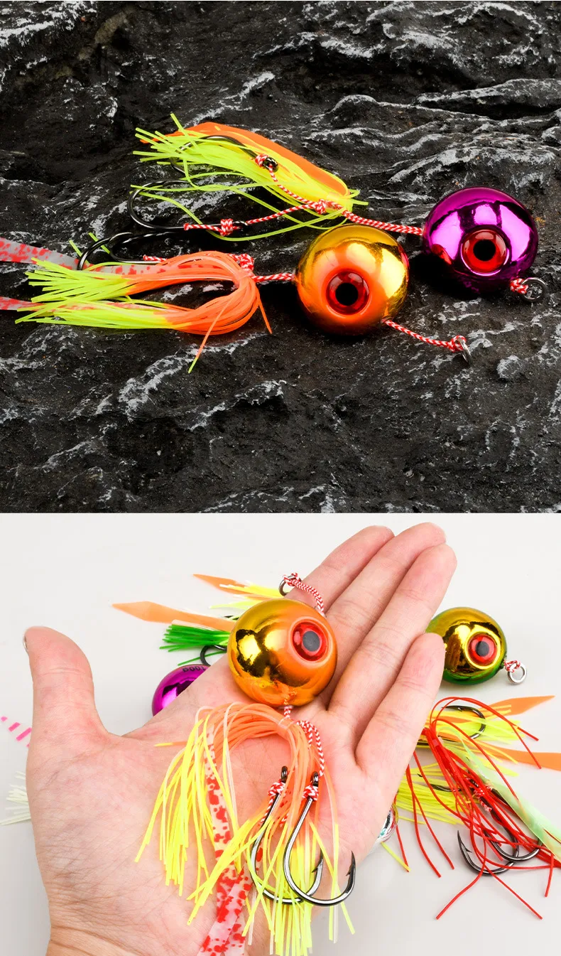 Lure display showing different colors and styles