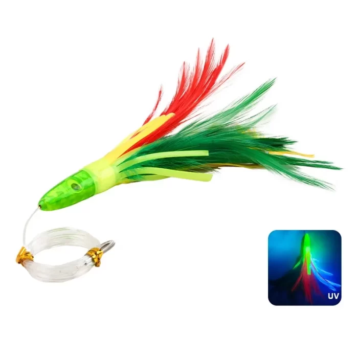 Glow-in-the-Dark Feather Trolling Lures | Offshore Lure Kit for Tuna & Big Game Fish - Image 6