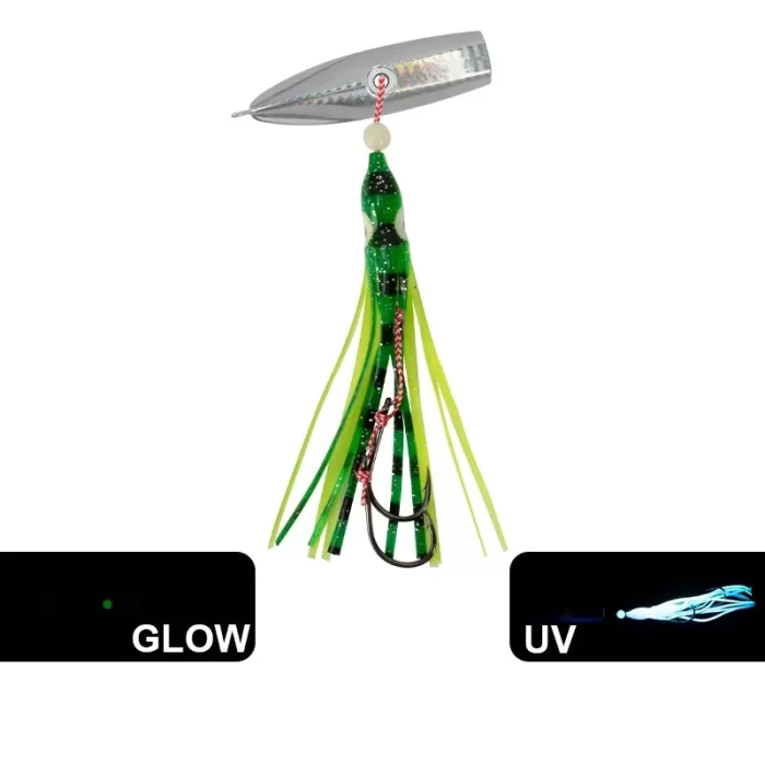 Luminous Metal Squid Jig Fishing Lure Set for Deep Sea Casting - Image 2