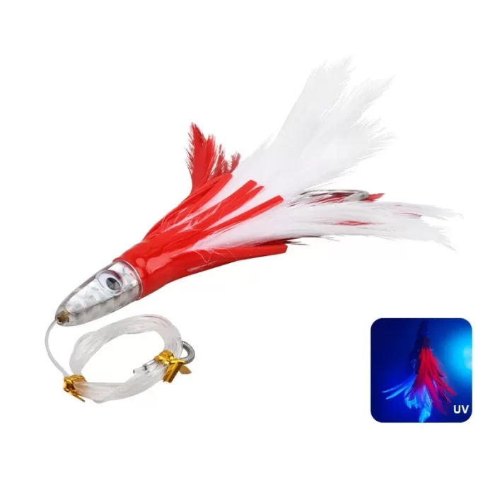 Glow-in-the-Dark Feather Trolling Lures | Offshore Lure Kit for Tuna & Big Game Fish - Image 5