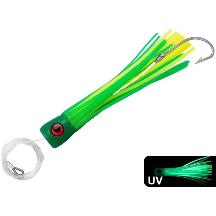 Luminous Squid Skirt Saltwater Trolling Lure with Hook – Realistic Action for Big Game Fishing - Image 2