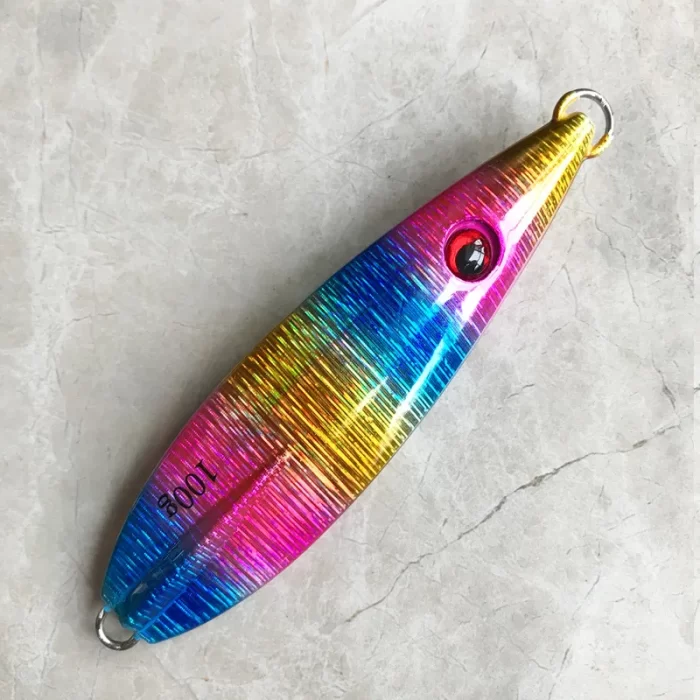 Colorful Metal Slow Jigging Lure | High Shine Jig for Deep Sea Boat Fishing - Image 3