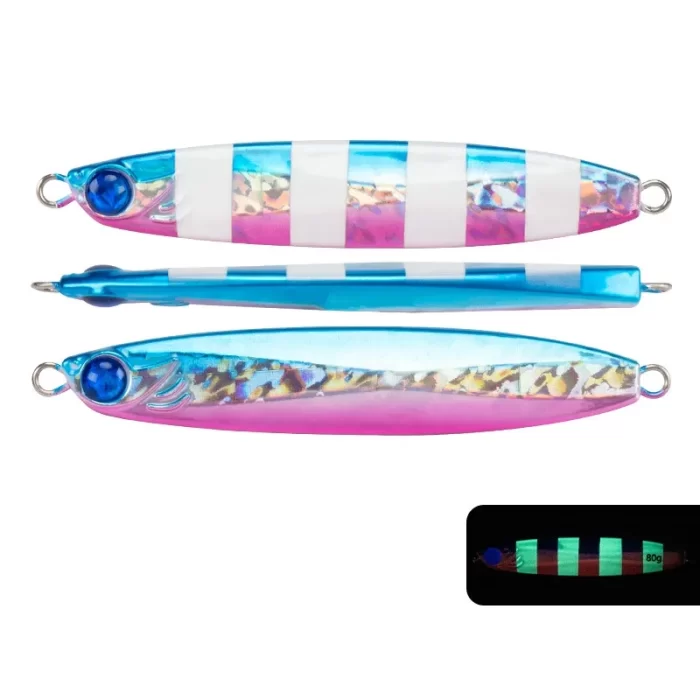 Glow Stripe Slow Jig Metal Lure – Multi-Color Saltwater Fishing Jig - Image 3
