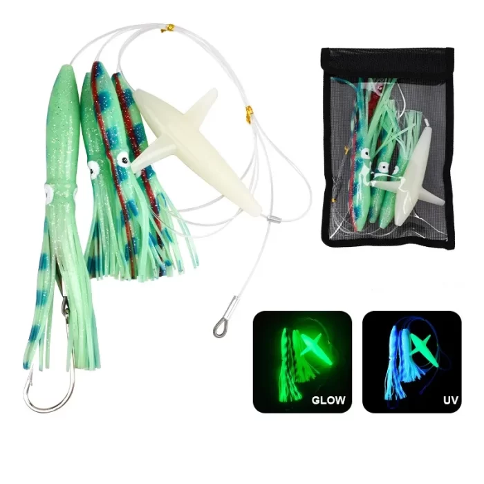 Airplane Trolling Squid Skirt Lure Set for Tuna Saltwater Fishing - Image 5