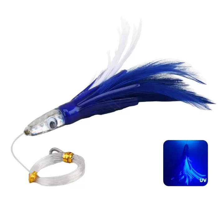 Glow-in-the-Dark Feather Trolling Lures | Offshore Lure Kit for Tuna & Big Game Fish - Image 4