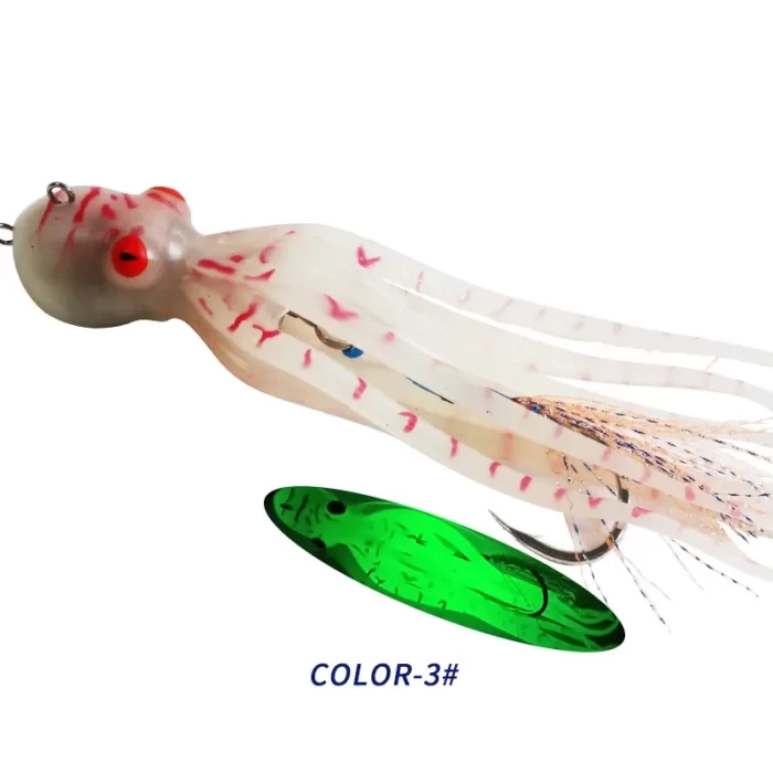 Bioluminescent Soft Squid Lure with Hook for Saltwater Fishing - Image 4