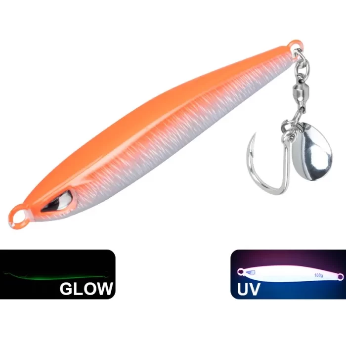 Wide Body Glow Metal Jig｜Top Vertical Jigging Lure for Deep Sea Slow Pitch Fishing - Image 4