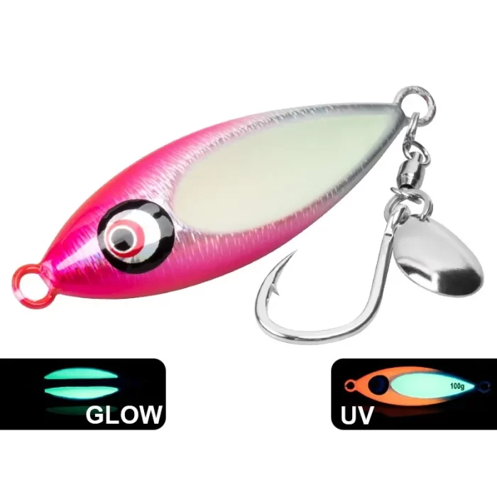 Glow Fish-Eye Metal Jig Lure | Slow Jigging with Single Hook & Blade - Image 4