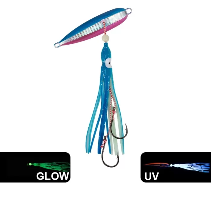 Slow Jig Squid Skirt Metal Jig | Saltwater Lure with Glow Octopus Skirt - Image 4